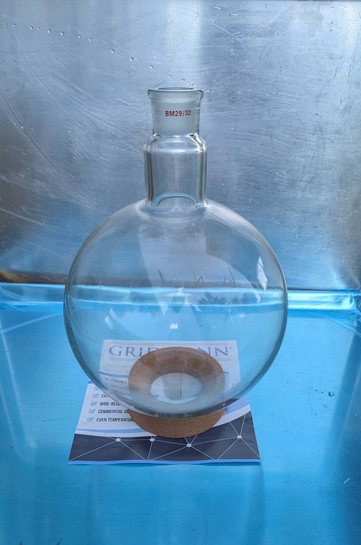 5000ml Extra Heavy Borosilicate Glass Receiving Flask — 29/42 Standard Taper — 50% Off