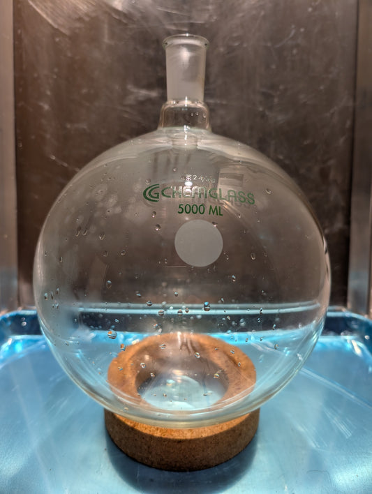 5000ml ChemGlass Borosilicate Glass Receiving Flask — 24/40 Standard Taper — 50% Off
