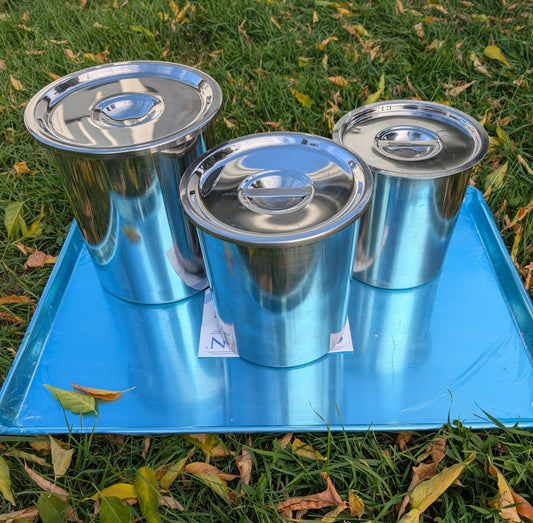 2 L, 3 L & 5 L Stainless Steel Vessel Set with Lids