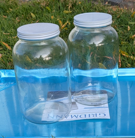 1-Gallon Wide-Mouth Glass Jar Set with Screw-On Lids