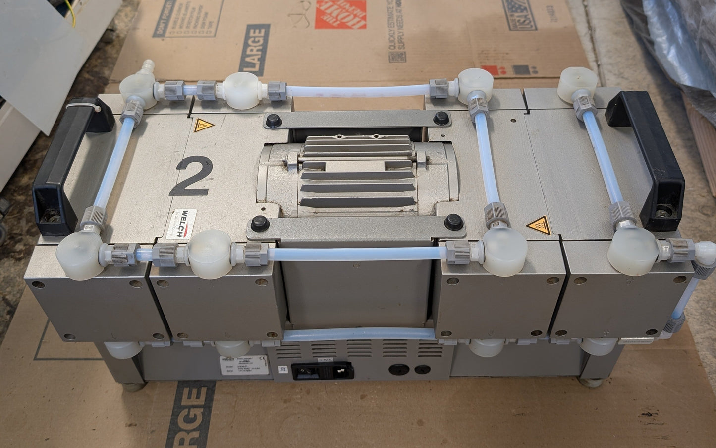 Welch BTpro 2163B-01 8-head diaphragm vacuum pump top view